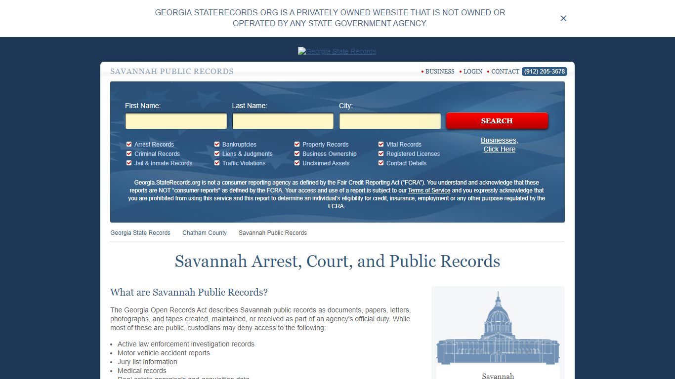 Savannah Arrest and Public Records | Georgia.StateRecords.org